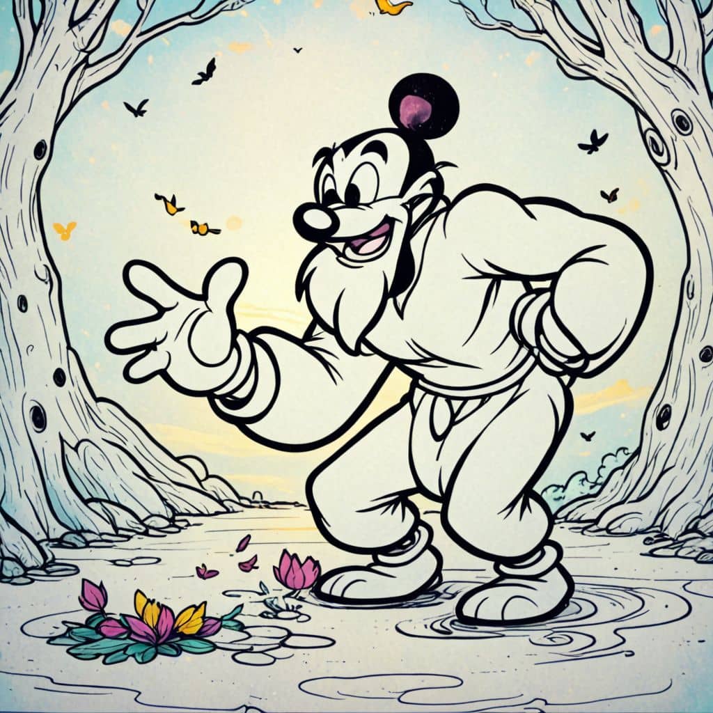 Colored Genie Making Magic - Disney Cartoons