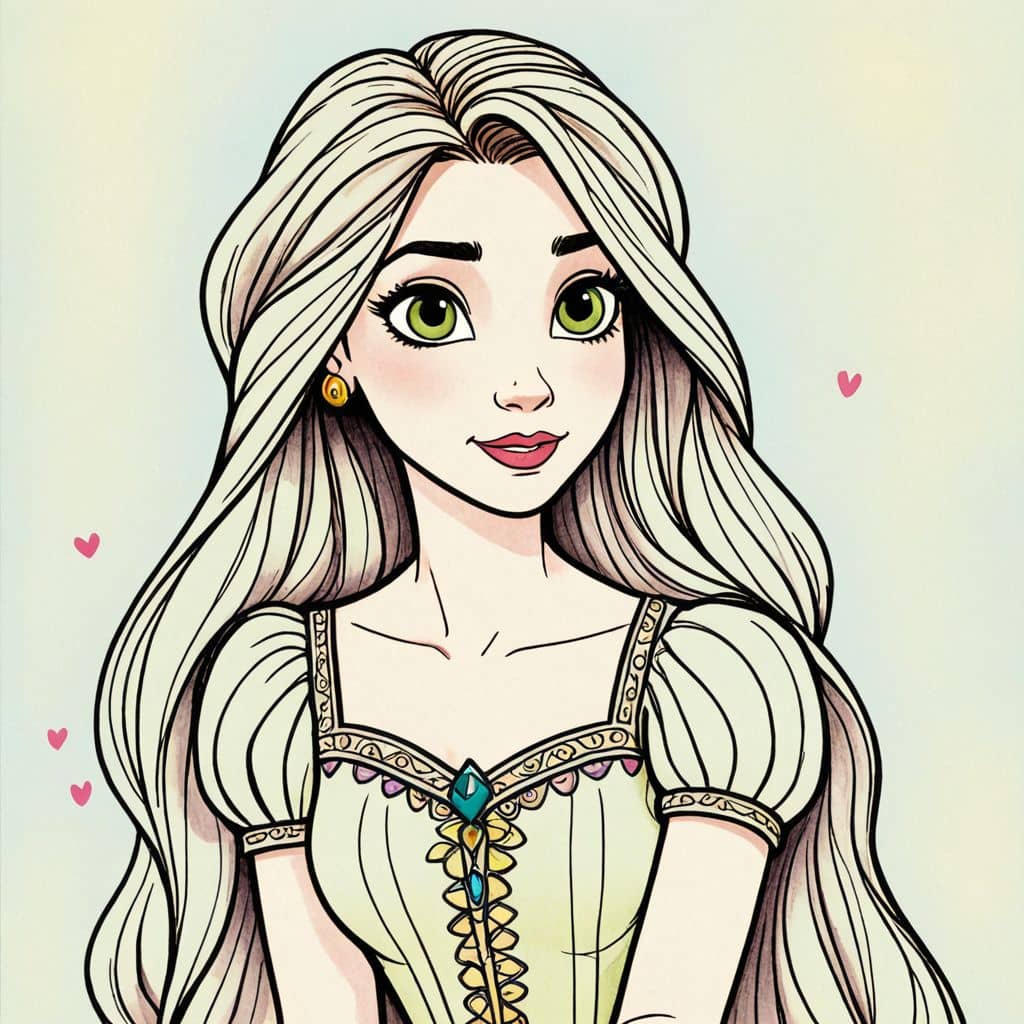 Colored Rapunzel - the princess healing with hair