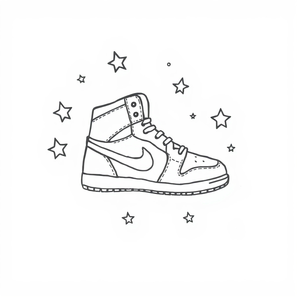 Air Jordan Shoe surrounded by stars