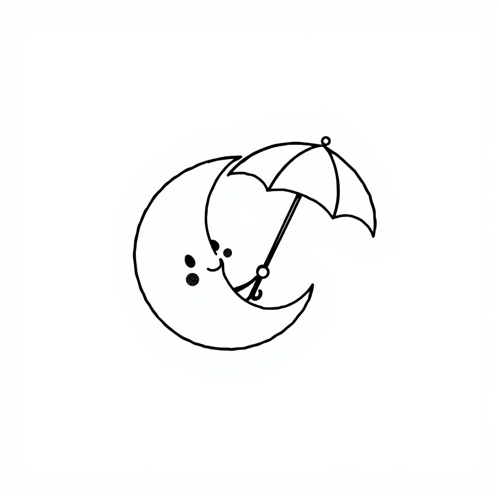 Moon holding an umbrella for Sun