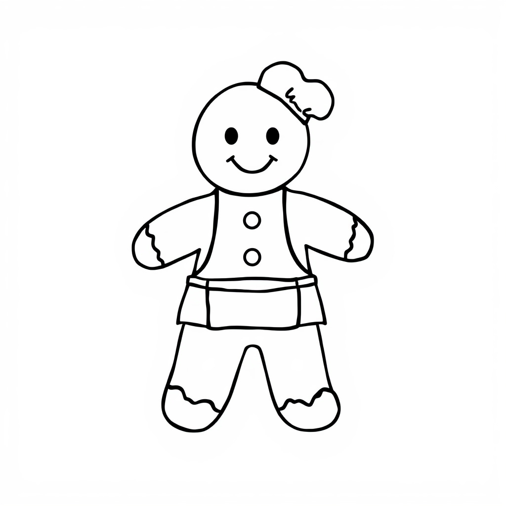 Gingerbread Man wearing a chef's apron