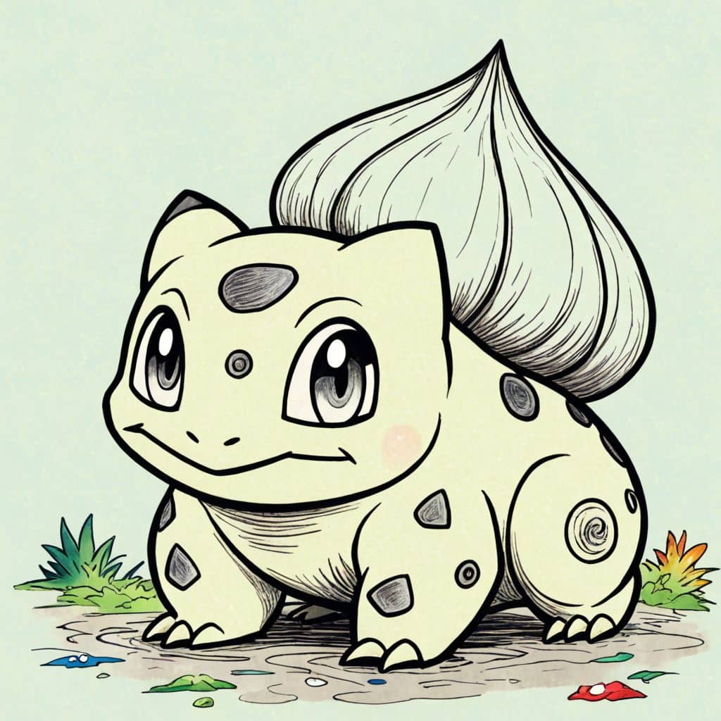 Colored Bulbasaur - looking curious
