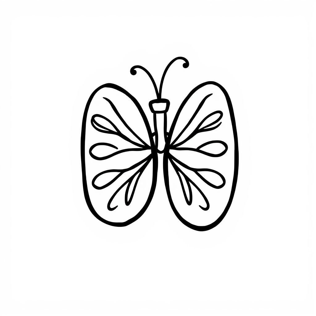 Lungs with butterfly wings attached