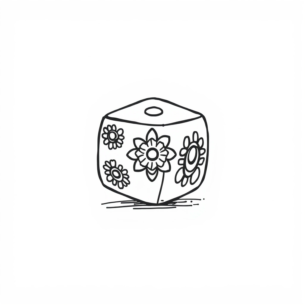 Indian dice with mandala designs