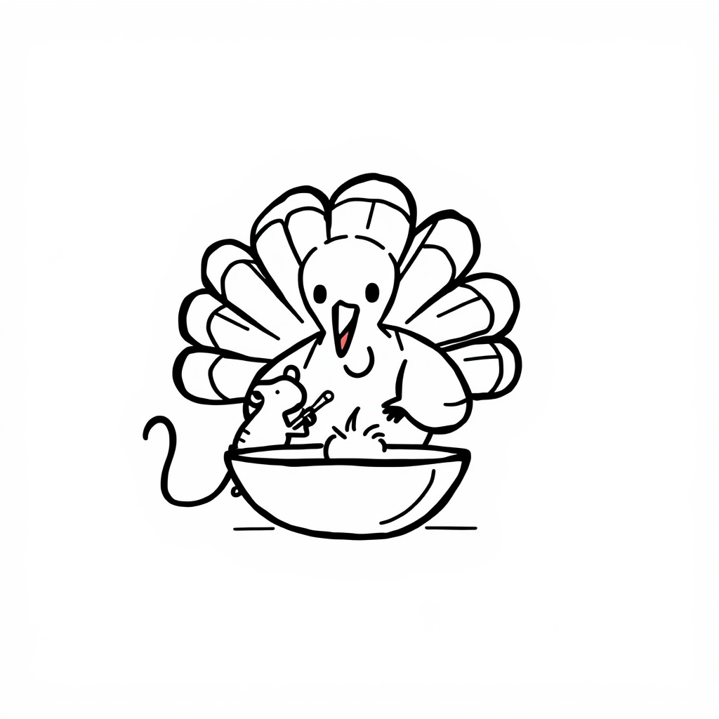 Turkey cooking with mouse