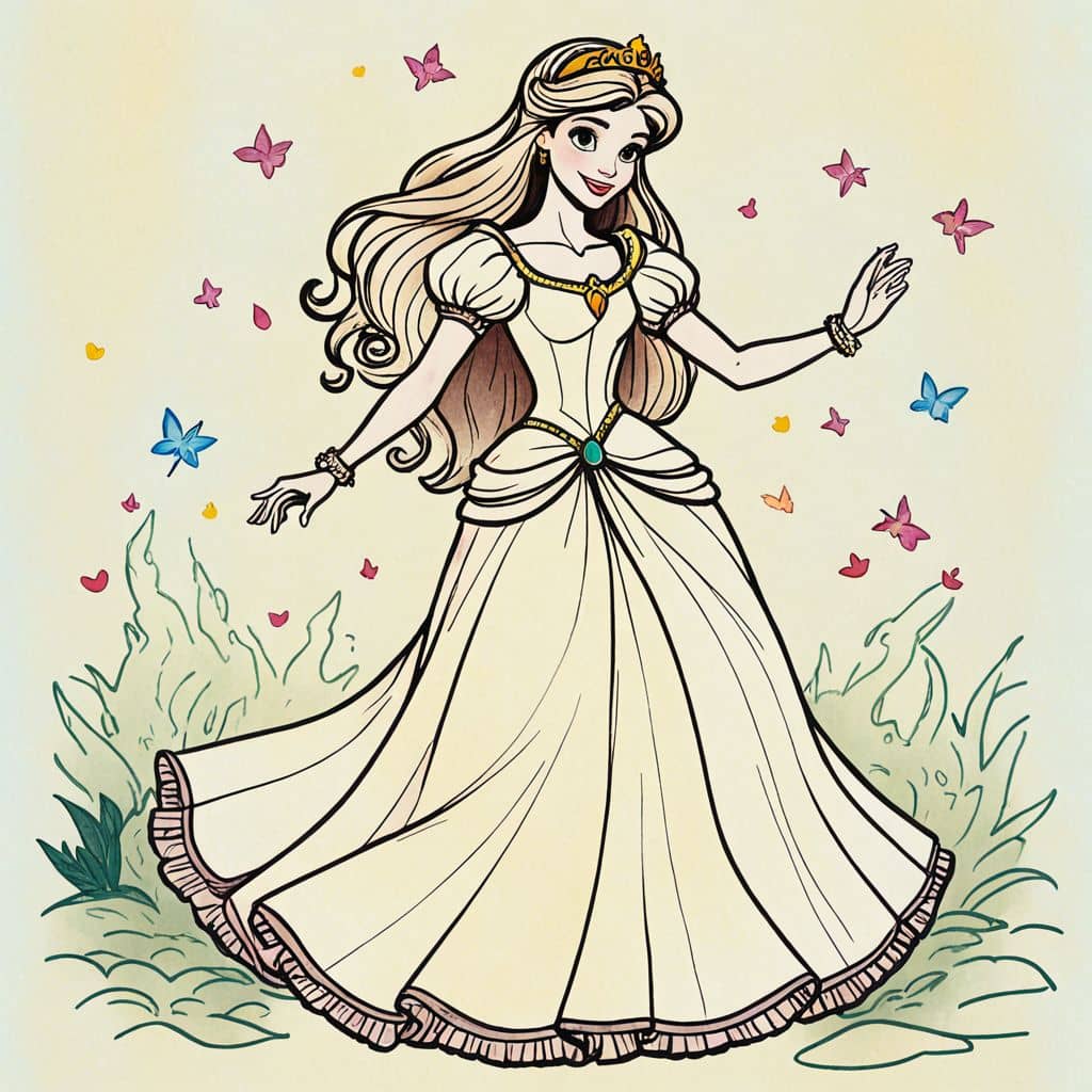 Colored Aurora - the princess casting sleep spell