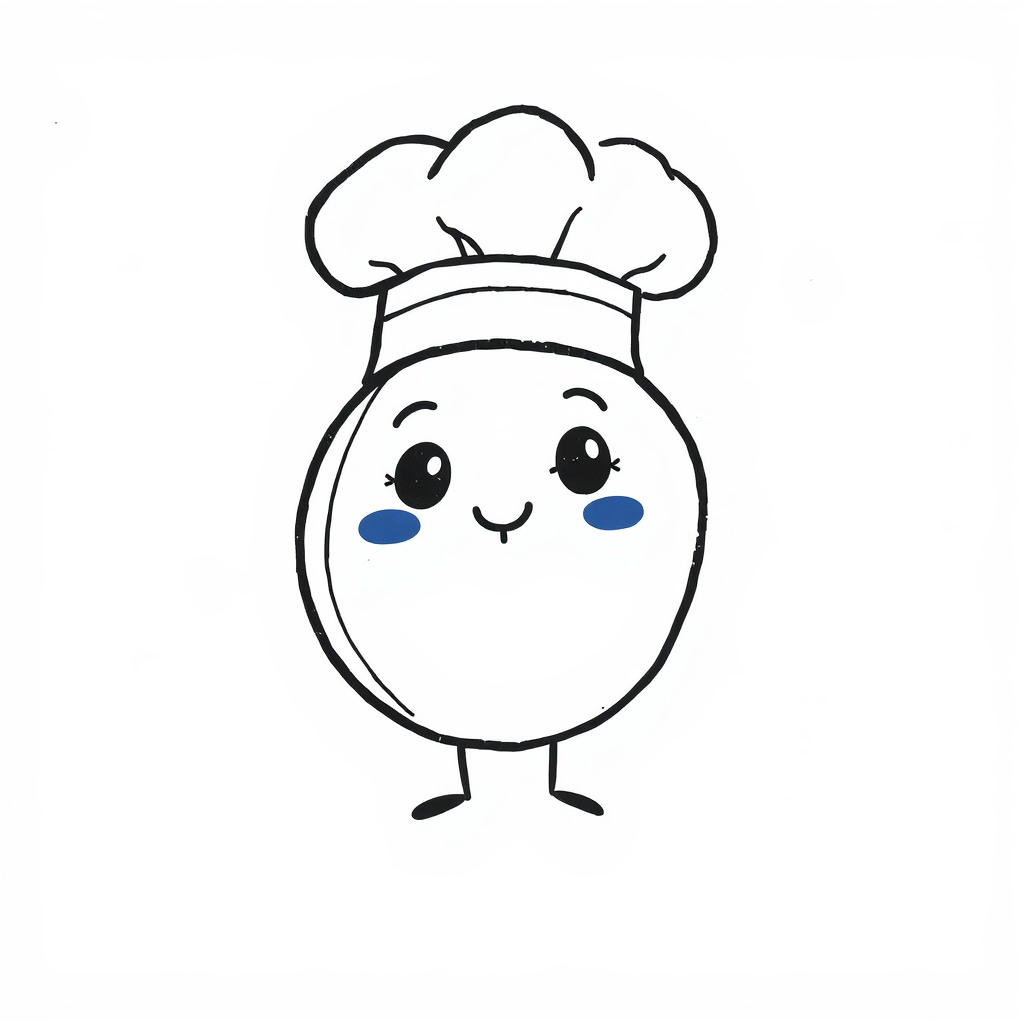 Blueberry wearing a chef hat.