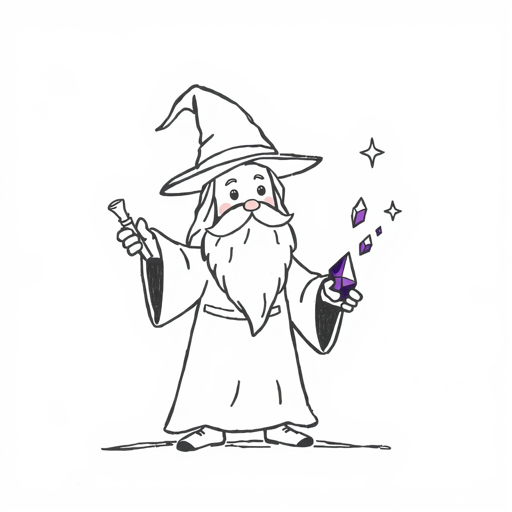 Wizard casting spells with amethyst.