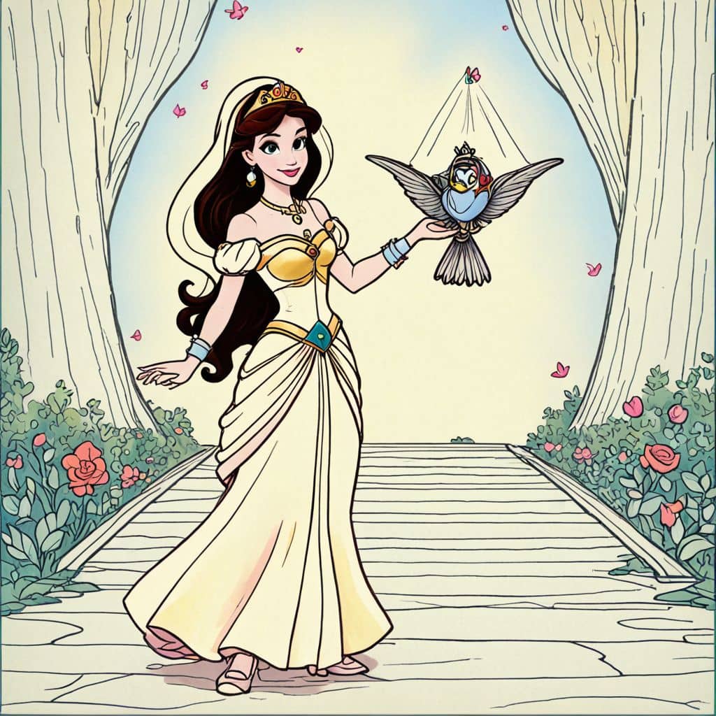 Colored Jasmine - the princess conjuring magic carpet.