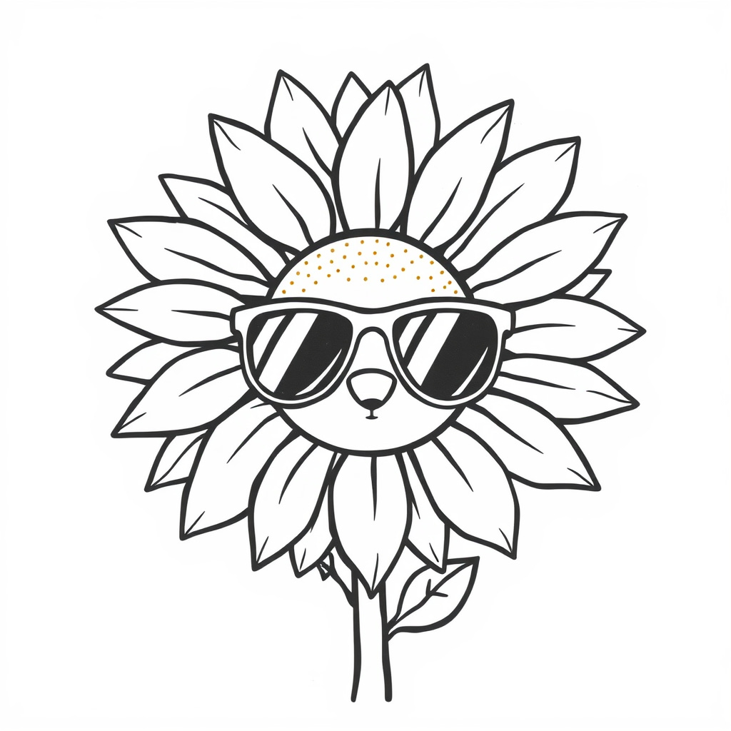 Sunflower with cool sunglasses