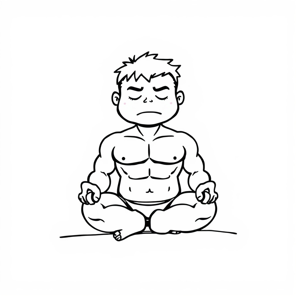 Hulk meditating calmly