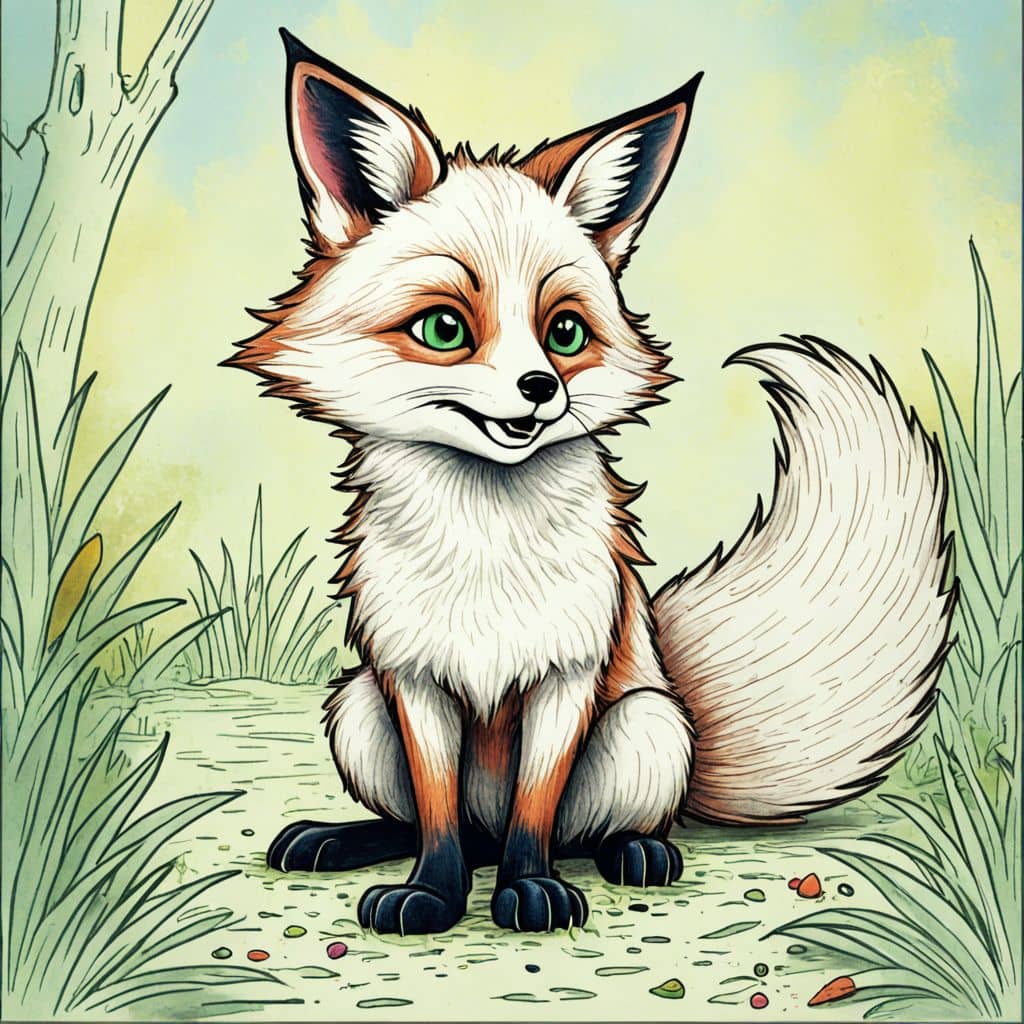 Colored Fox casting a magical spell
