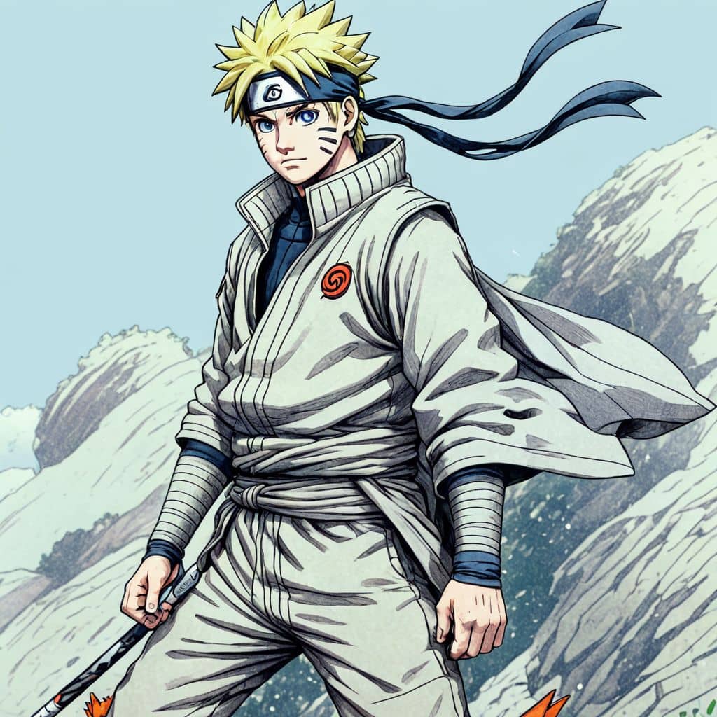 Colored Naruto - the ninja from Naruto anime in samurai armor