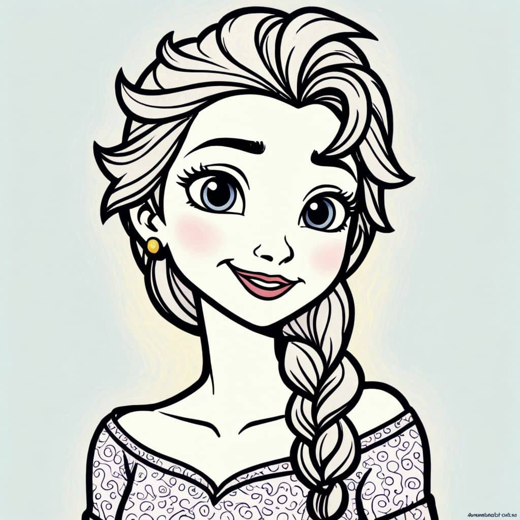 Colored Elsa - Happy