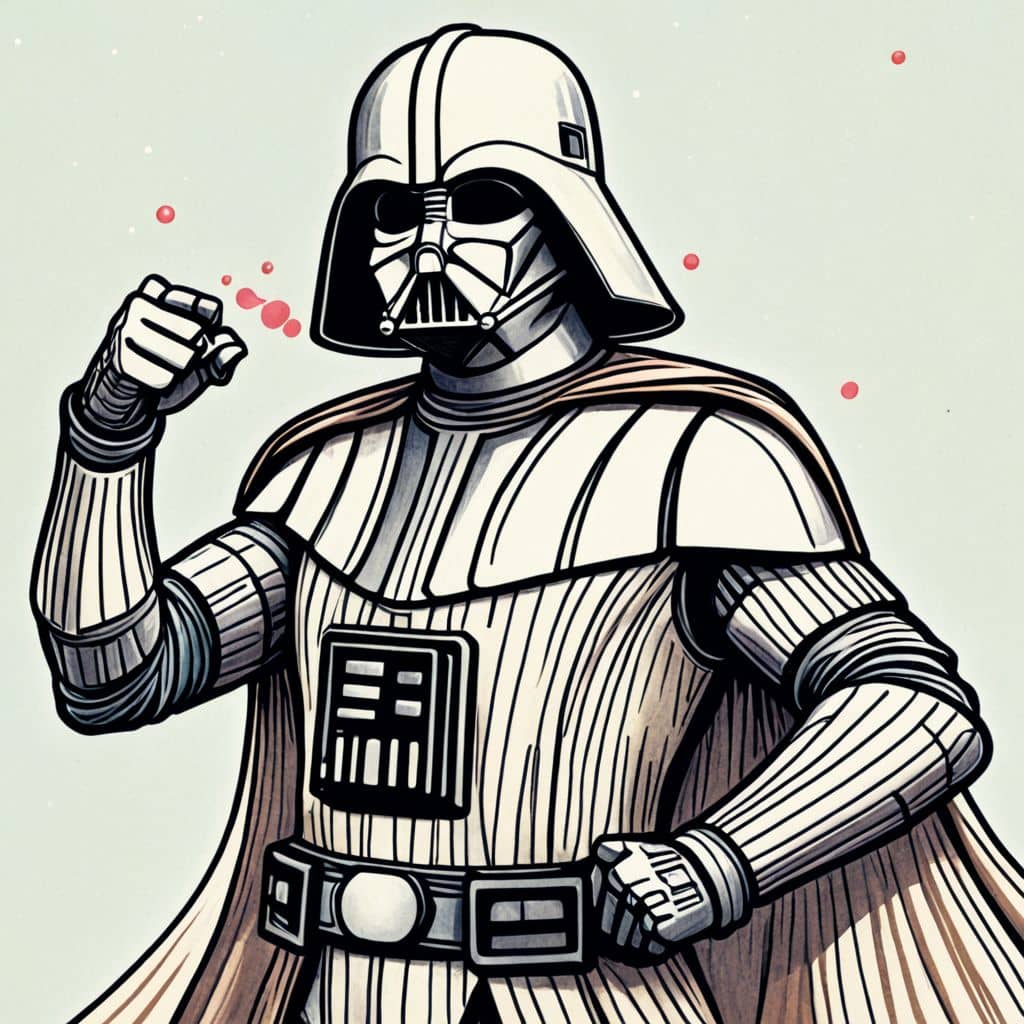 Colored Darth Vader - angry with clenched fist