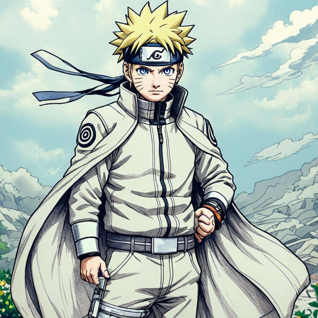 Colored Naruto - the ninja from Naruto anime in a superhero costume
