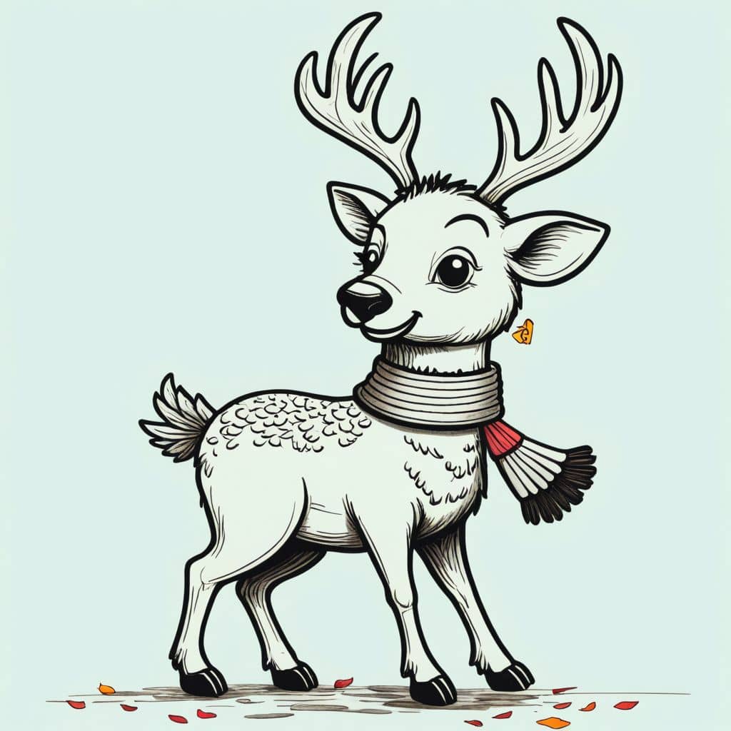 Colored Deer wearing a scarf
