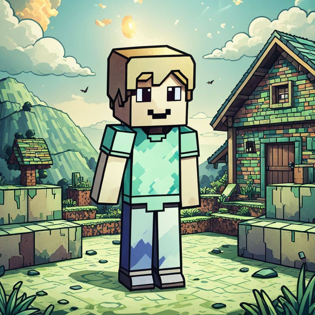 Colored Villager - Minecraft character curious