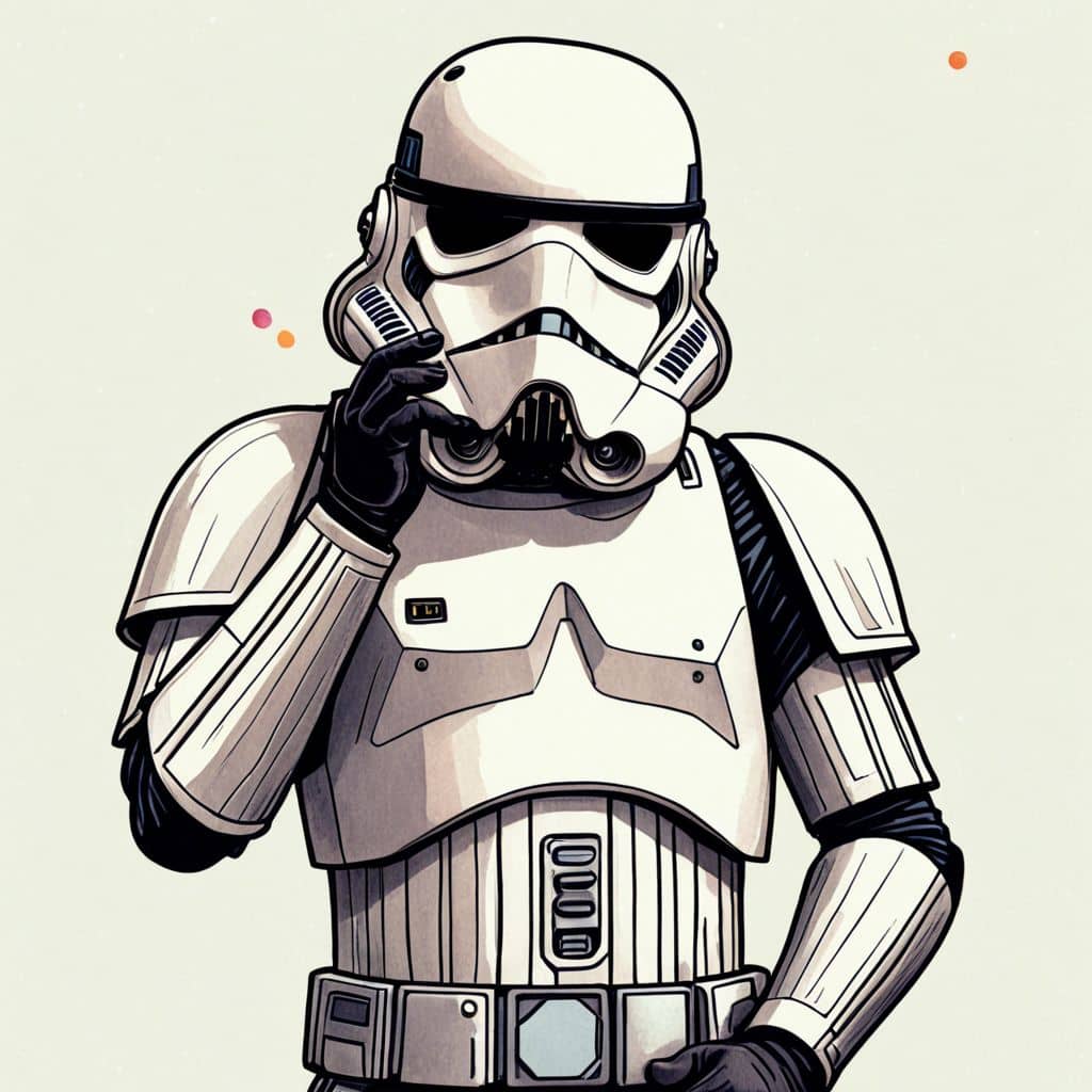 Colored Stormtrooper - confused with helmet off