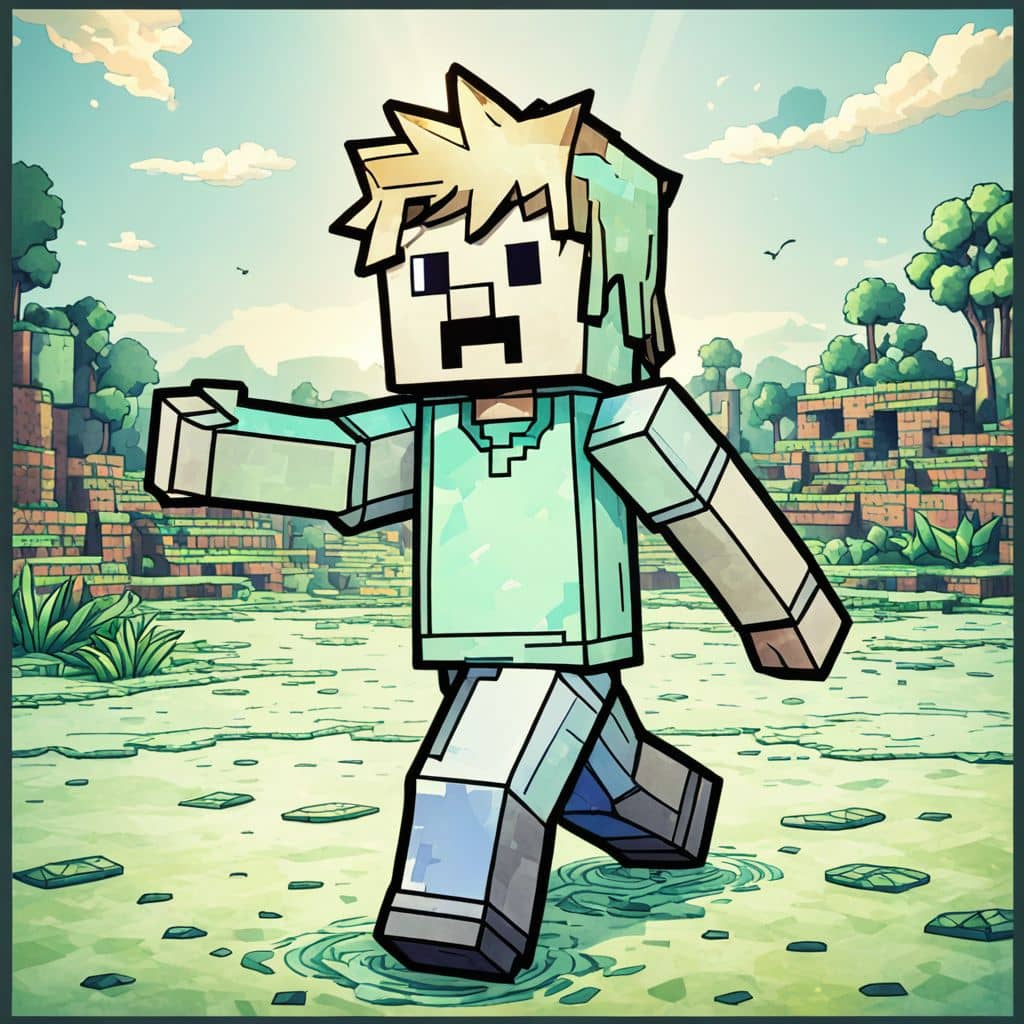 Colored Alex - Minecraft character excited