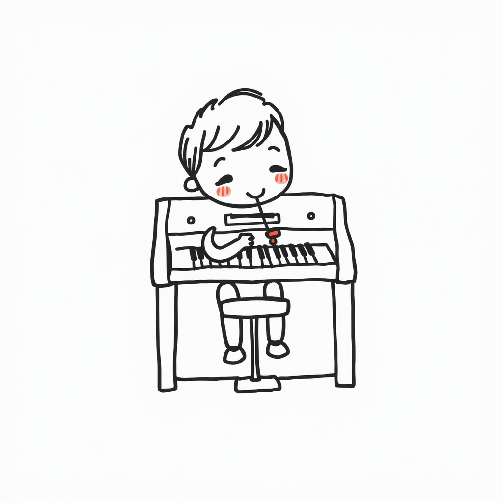 Organist playing music