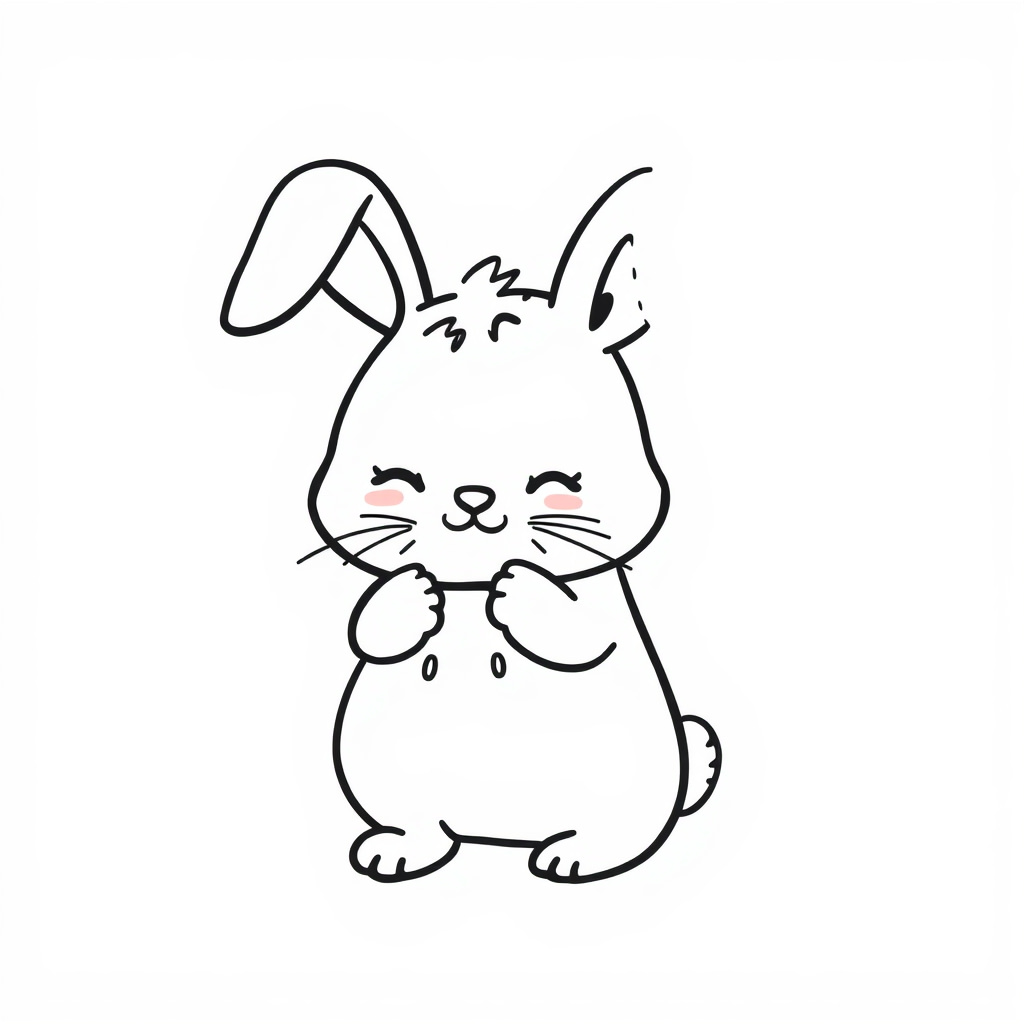 Bunny washing its face