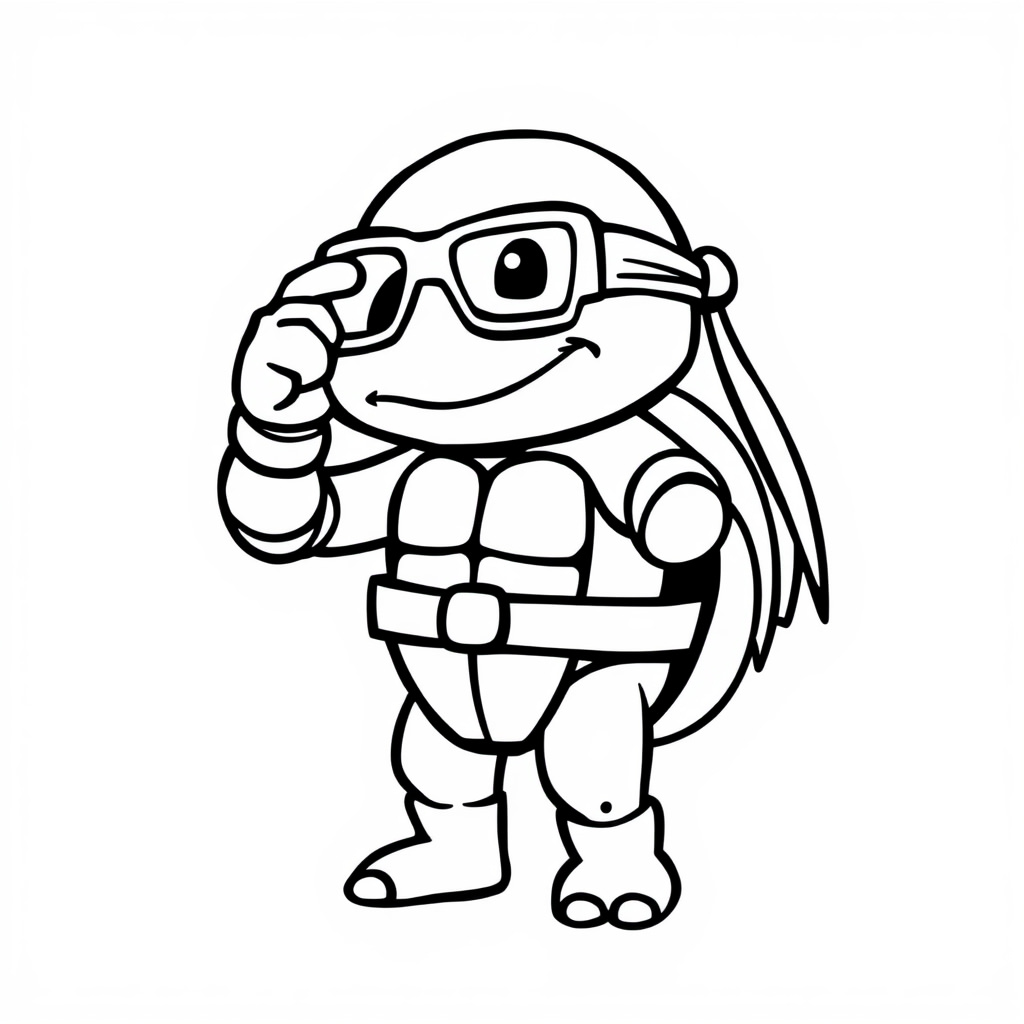 Donatello adjusting glasses