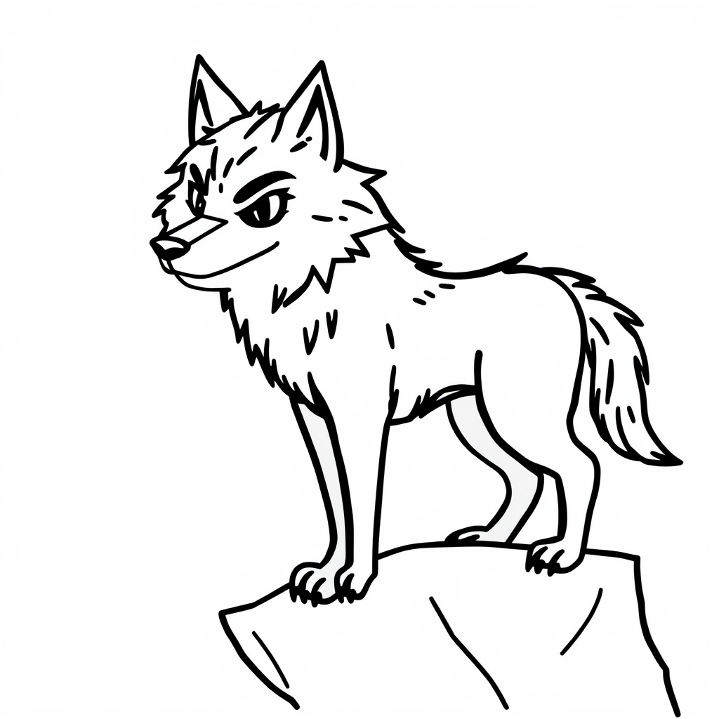 Werewolf standing on a cliff