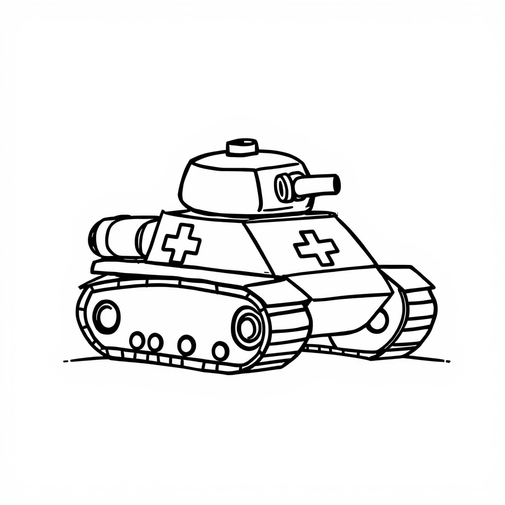 Tank with a first aid kit