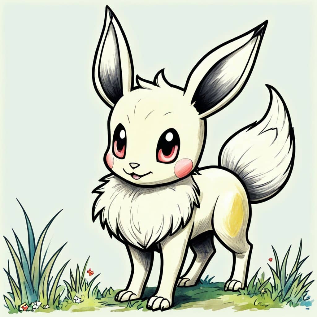 Colored Eevee - Standing alert