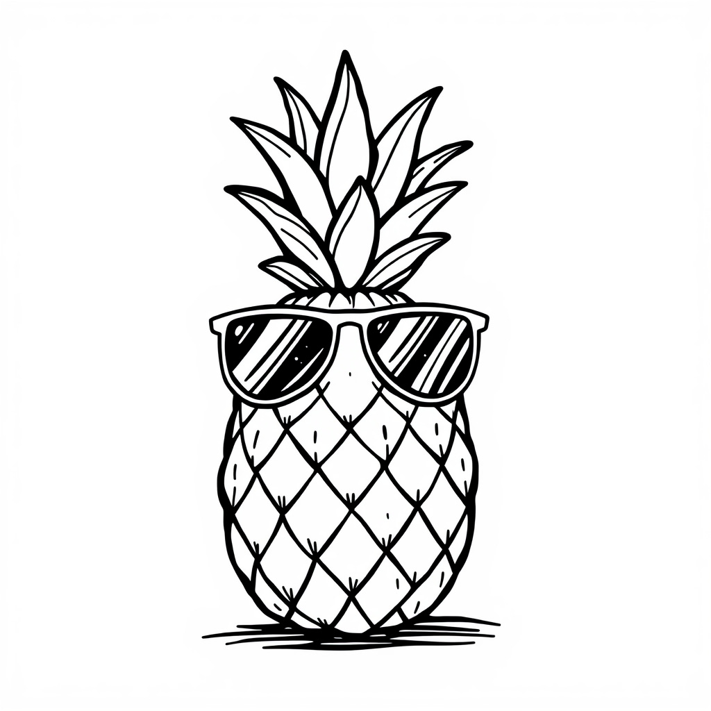 Pineapple wearing aviator sunglasses.