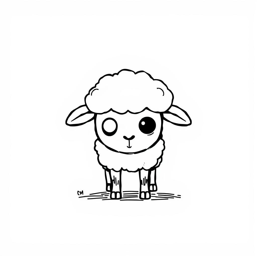 Zombie sheep staring blankly.