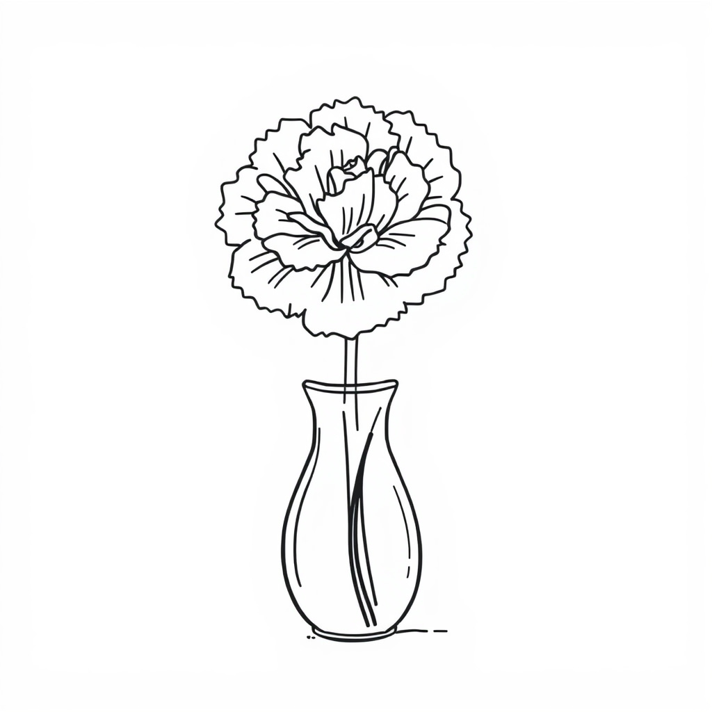 Carnation in an elegant vase.