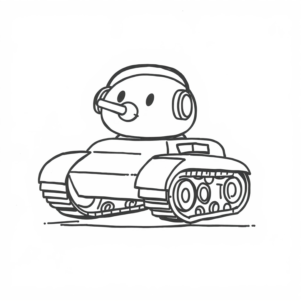 Tank with radio headset