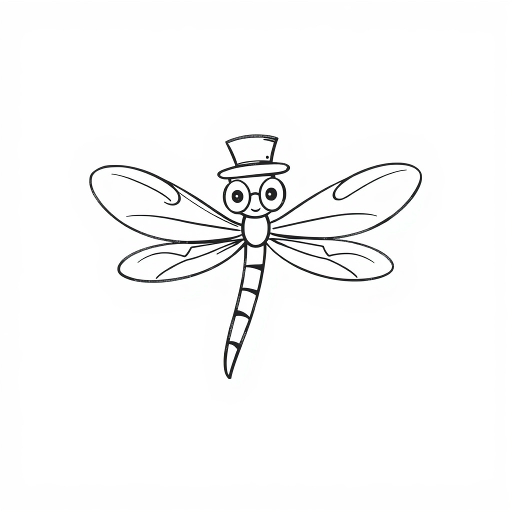 Dragonfly with a top hat