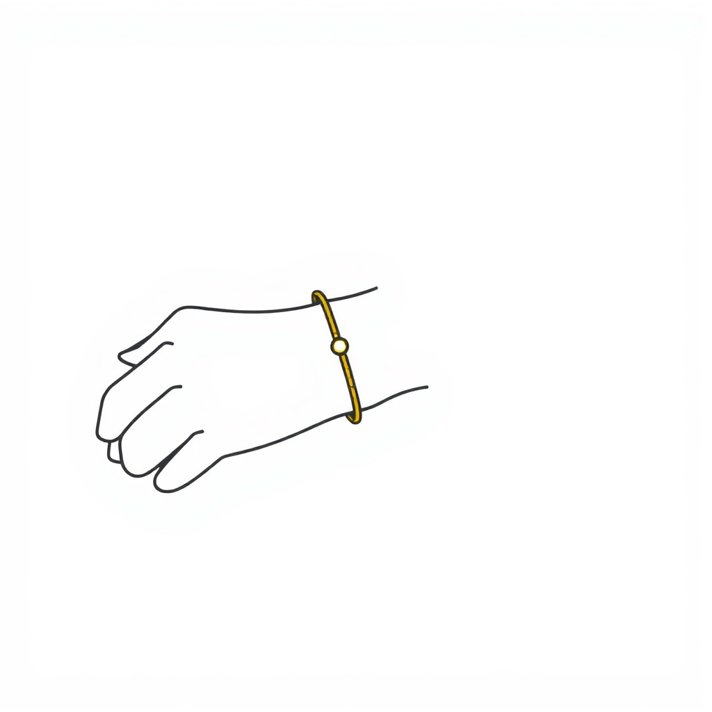 Gold bracelet on elegant lady's wrist