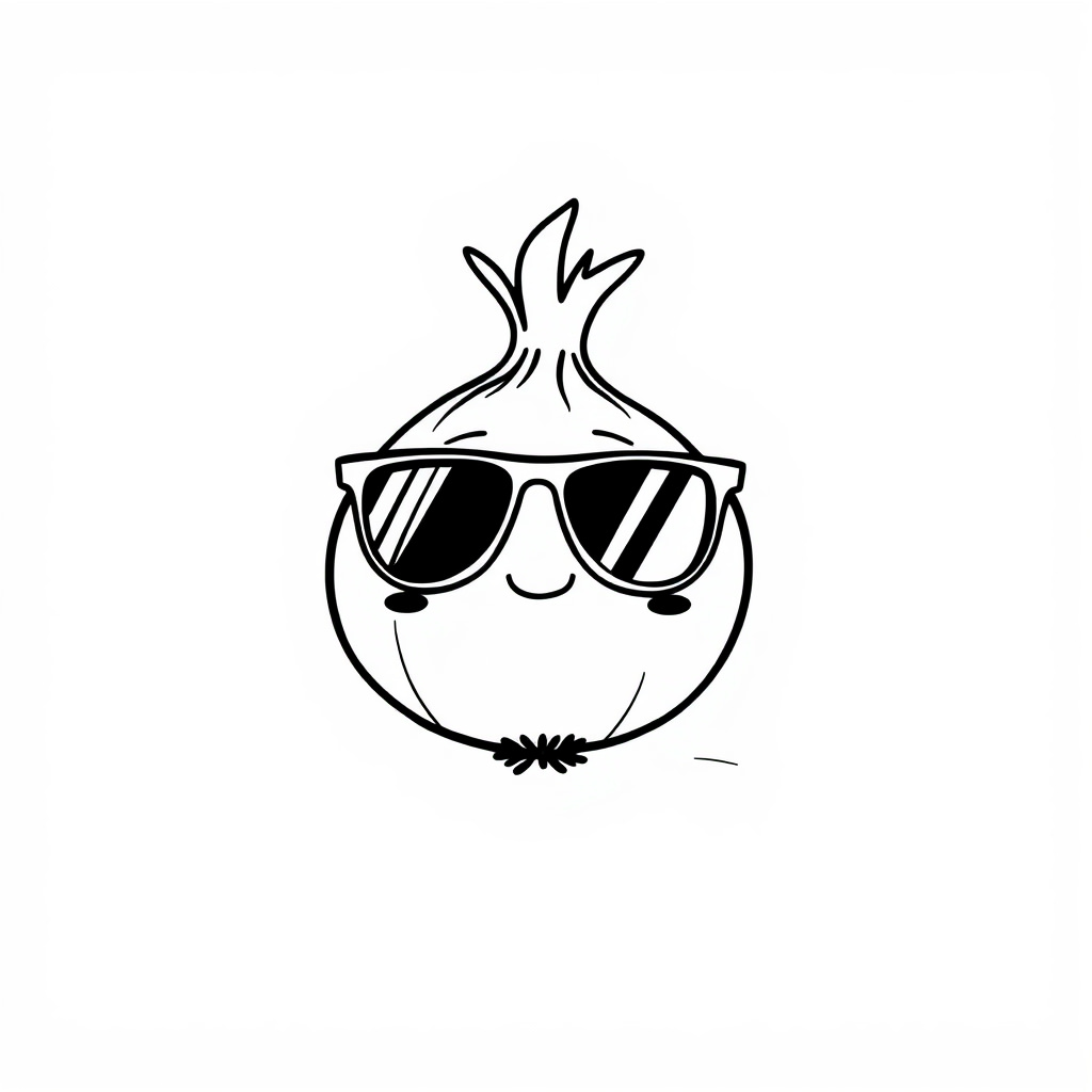 Onion wearing sunglasses