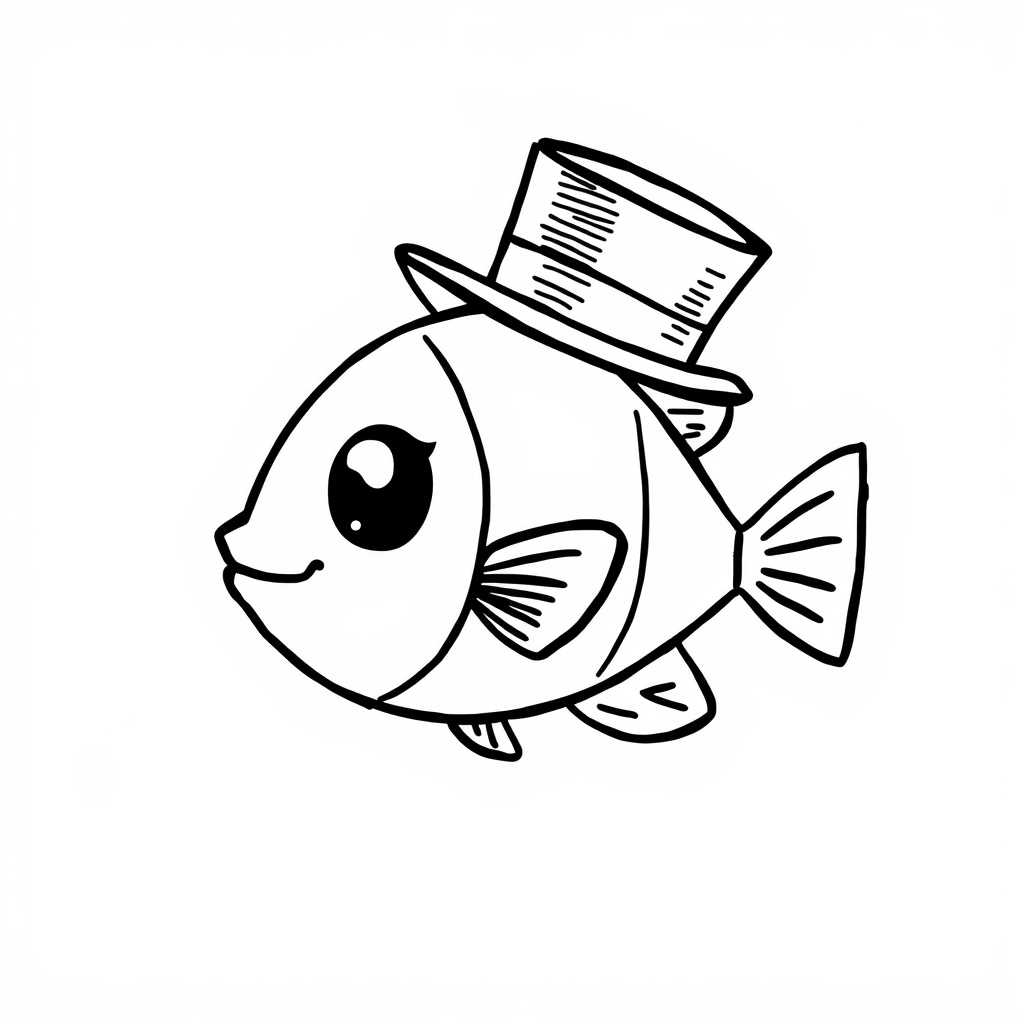 Angelfish wearing a top hat