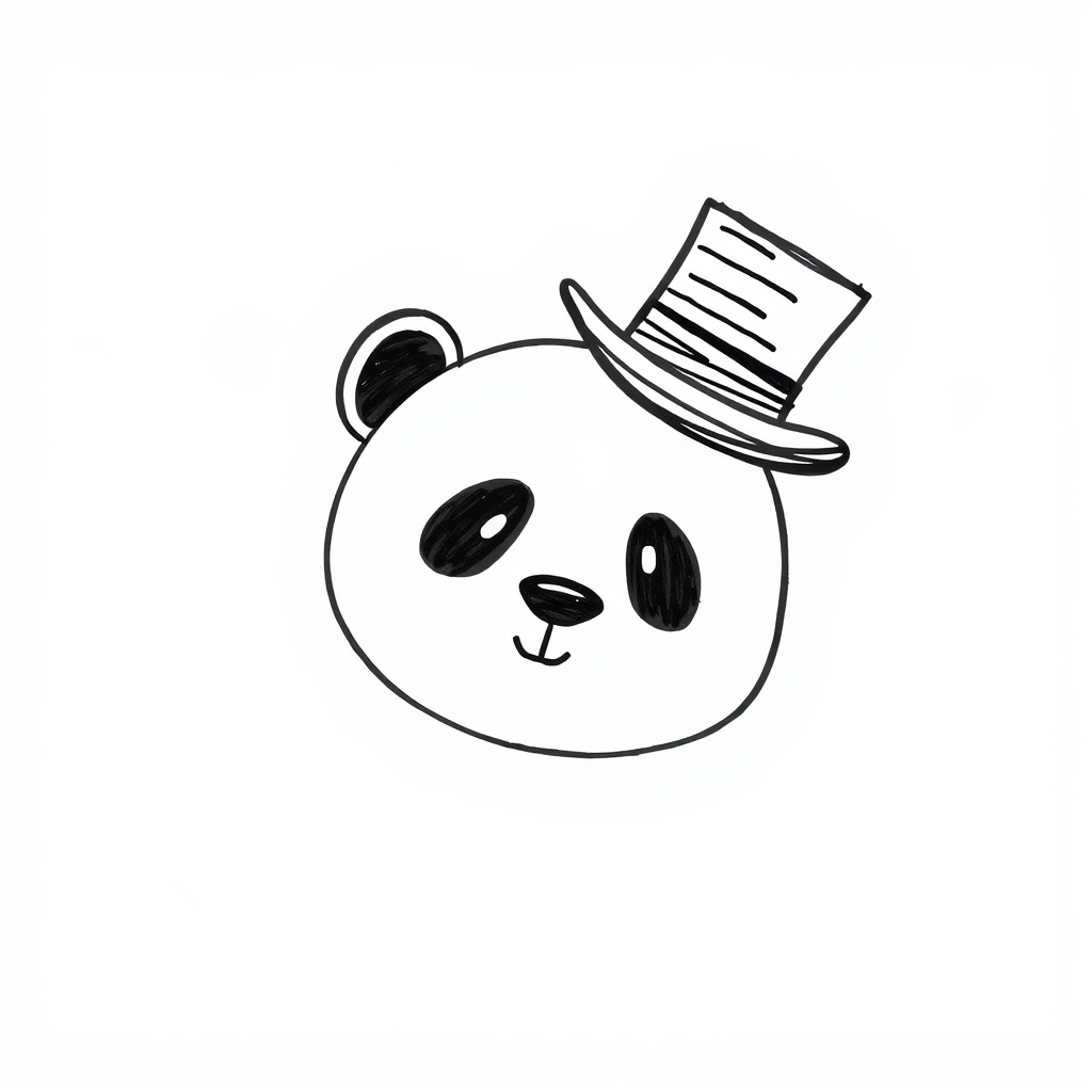 Panda with a top hat