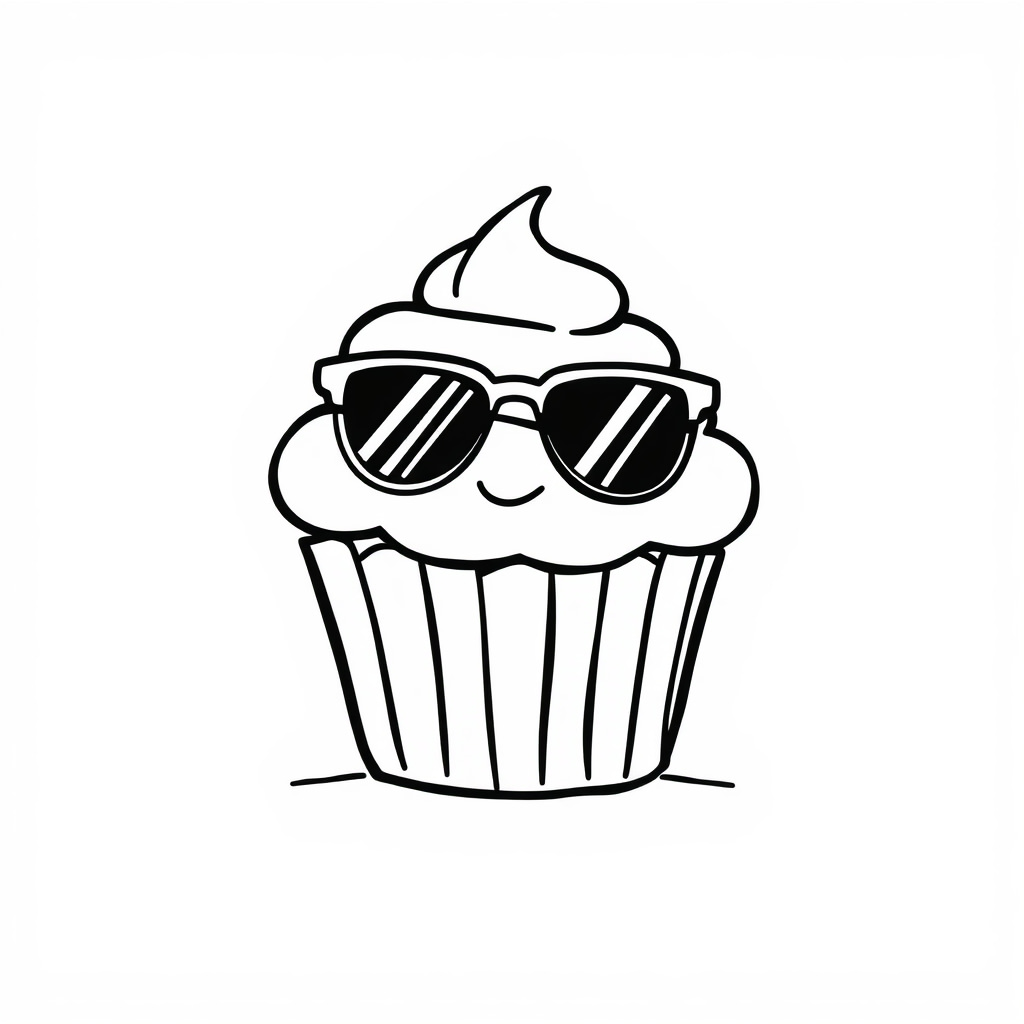 Cupcake with sunglasses