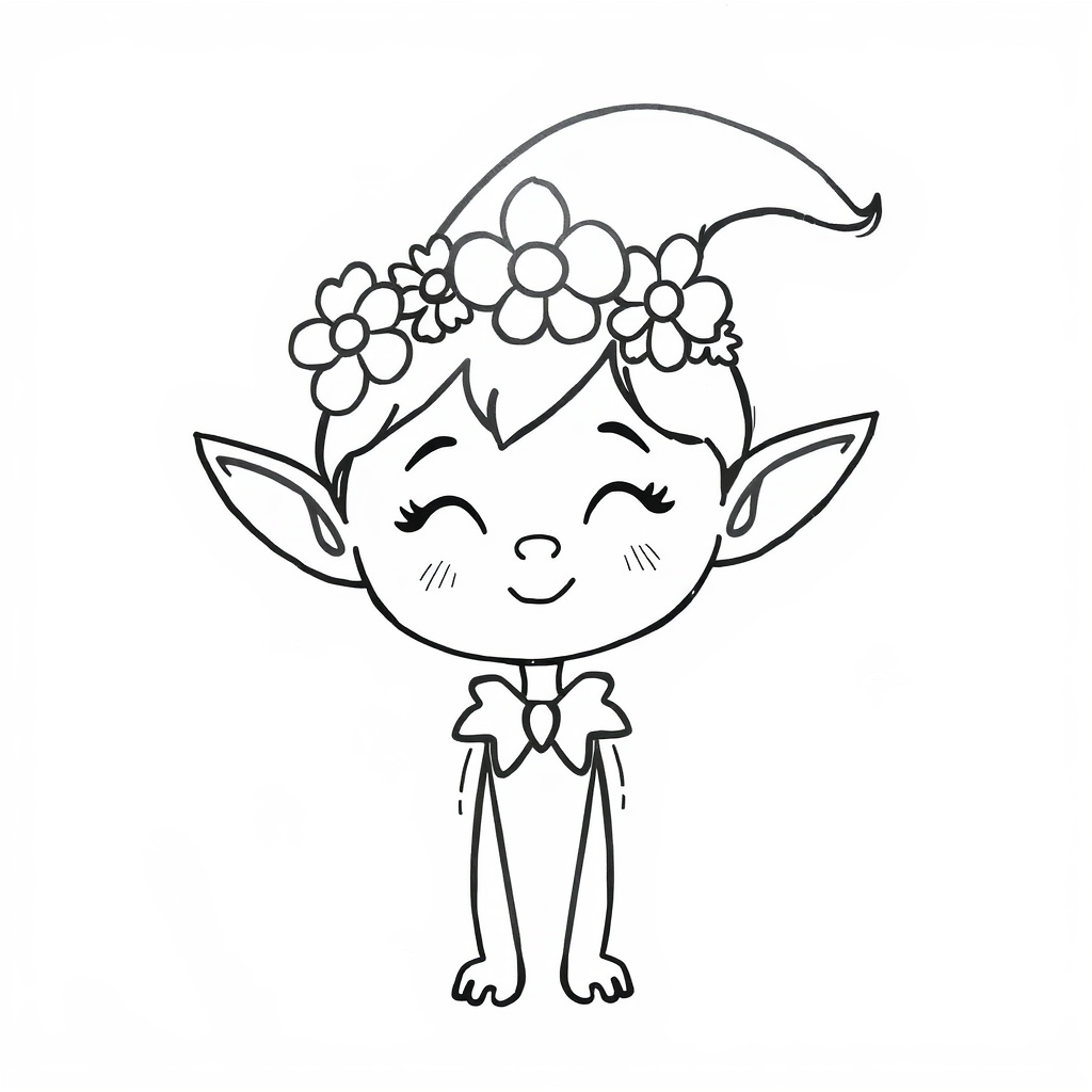 Elf wearing a flower crown