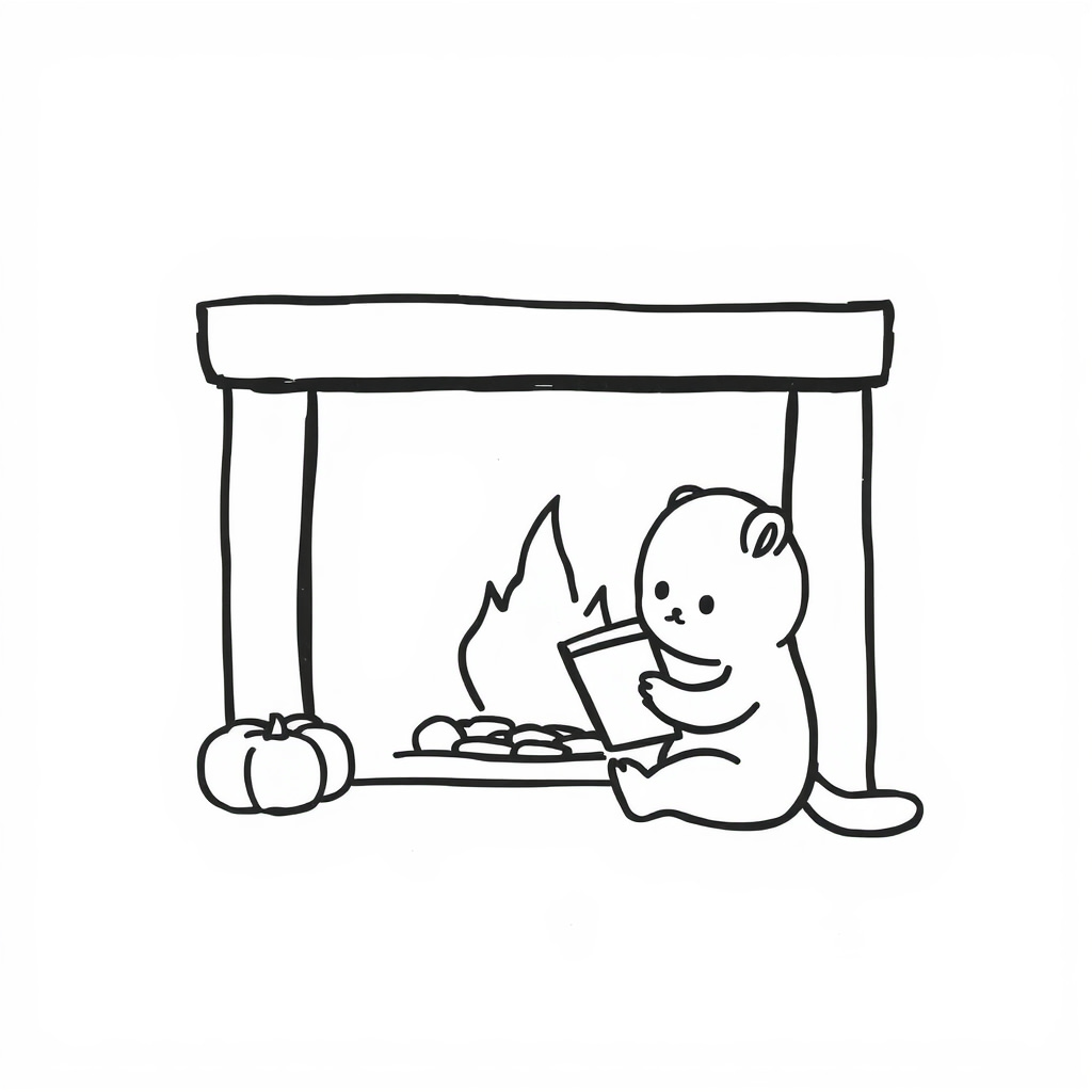 Reading by the fireplace