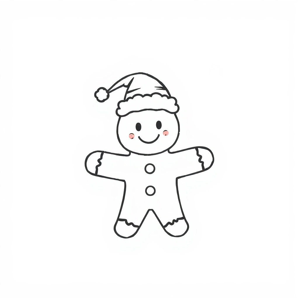 Gingerbread Man with a Santa hat