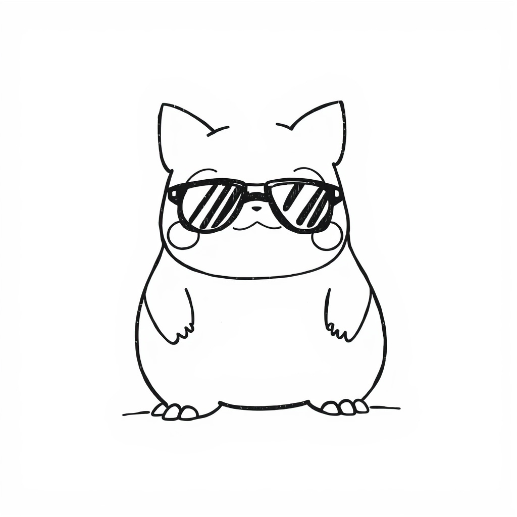 Snorlax wearing sunglasses