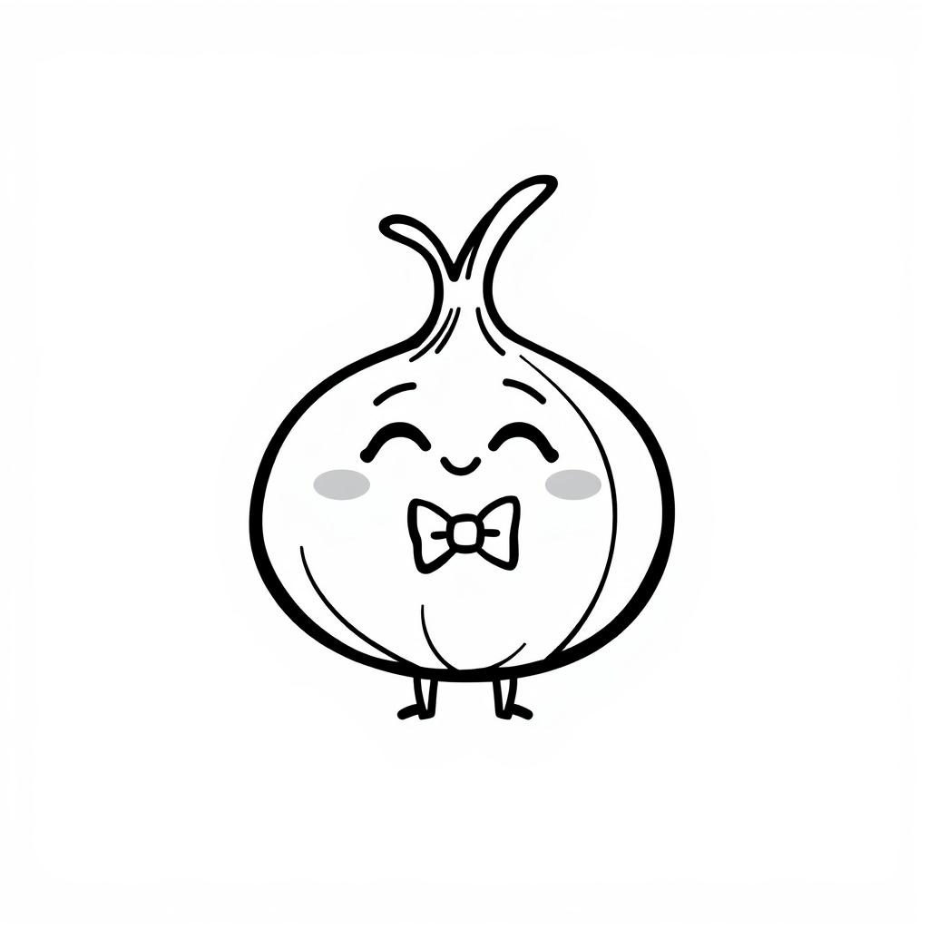 Onion with a bow tie