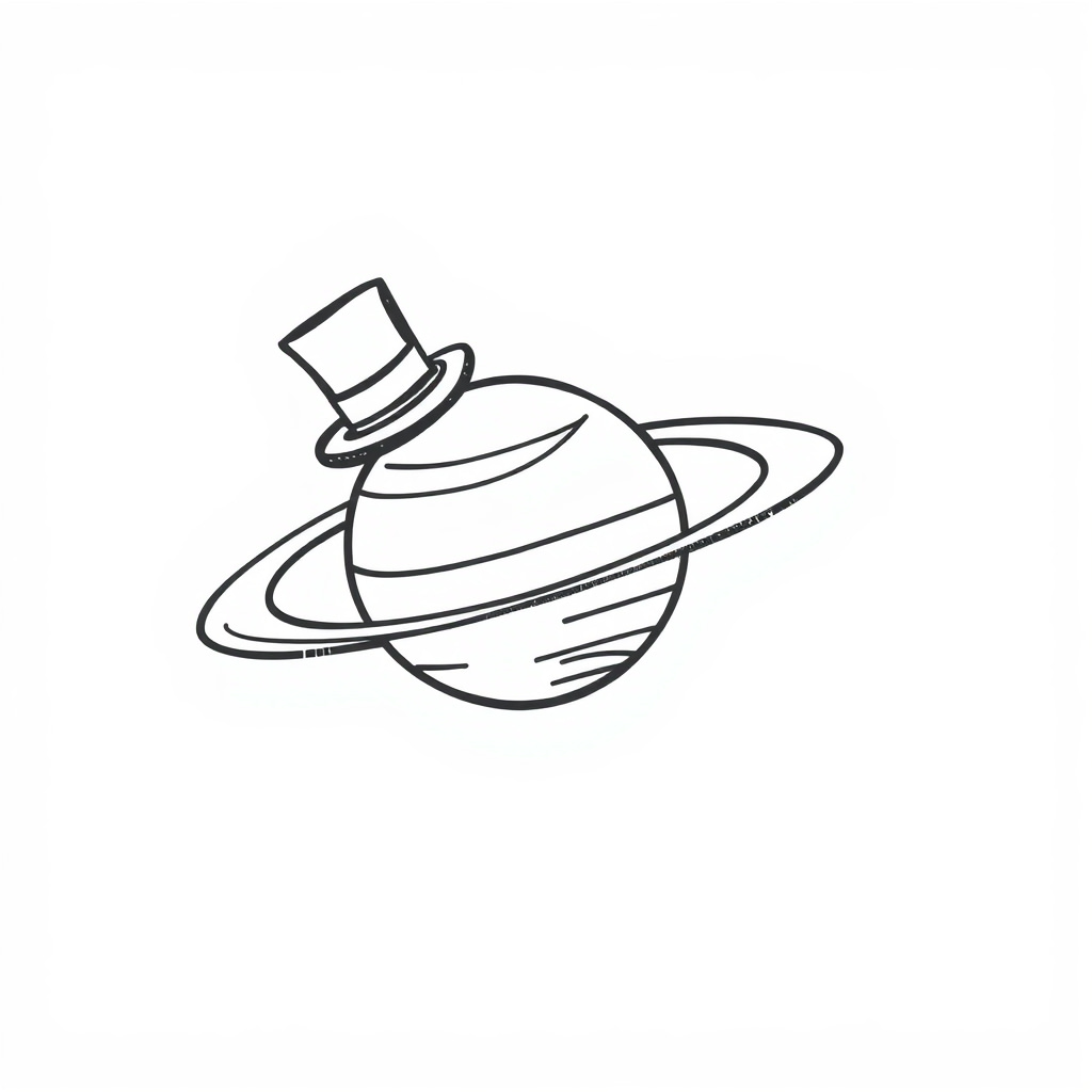 Saturn wearing a top hat