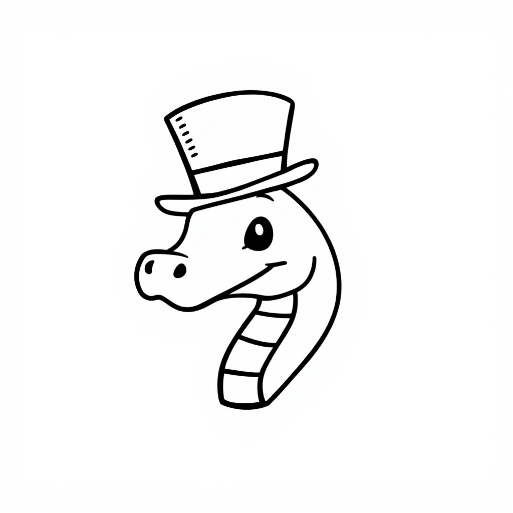 Snake head wearing a top hat