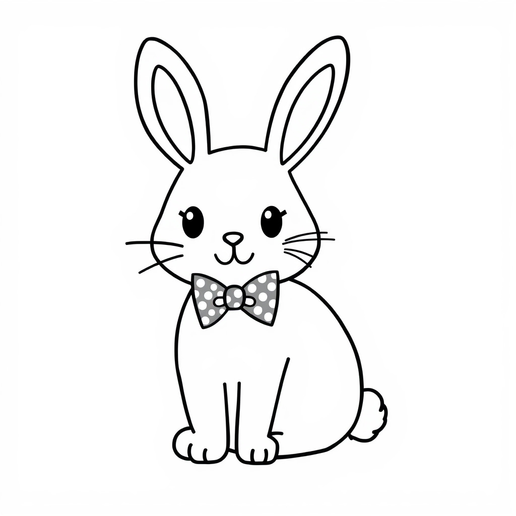 Bunny wearing polka dot bowtie