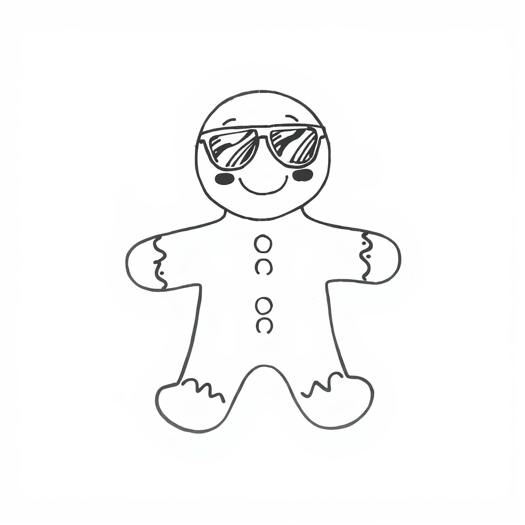 Gingerbread Man wearing sunglasses