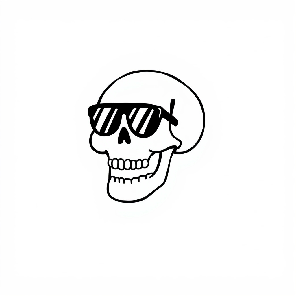 Skull wearing sunglasses